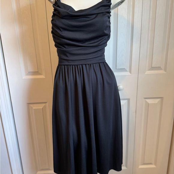 Ford Black Ruched Cowl Neck Midi Dress - Picture 2 of 12